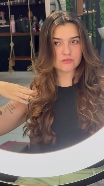 Corte em camadas feito no salão